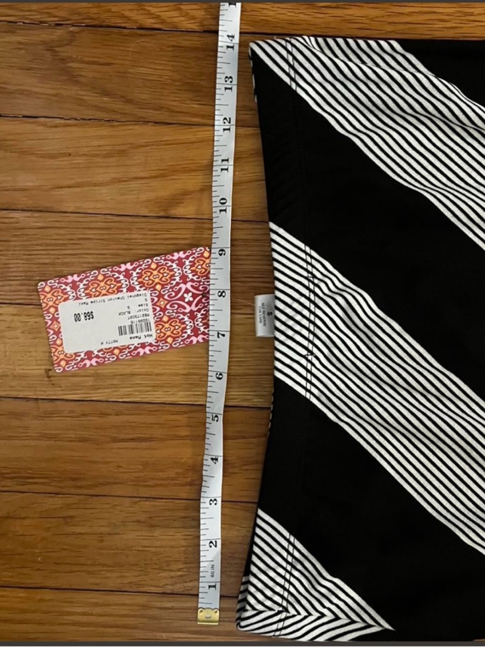 Black and White Diagonal Stripe Maxi Skirt - Picture 6 of 6